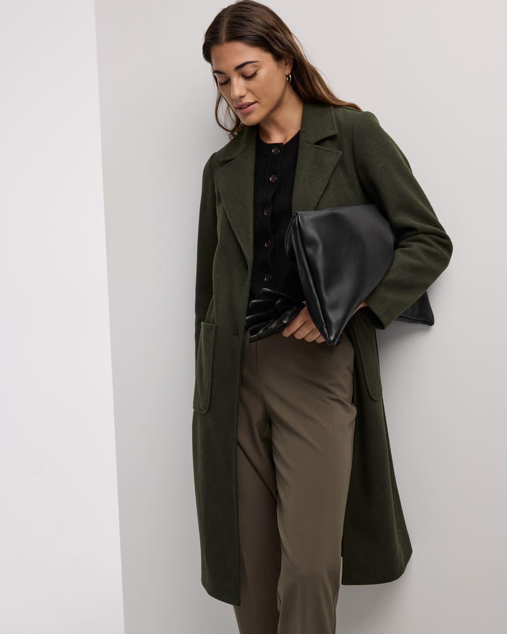 Long Coat with Two-Button Closure