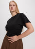 Short-Sleeve Crew-Neck Tee with Shirred Sides