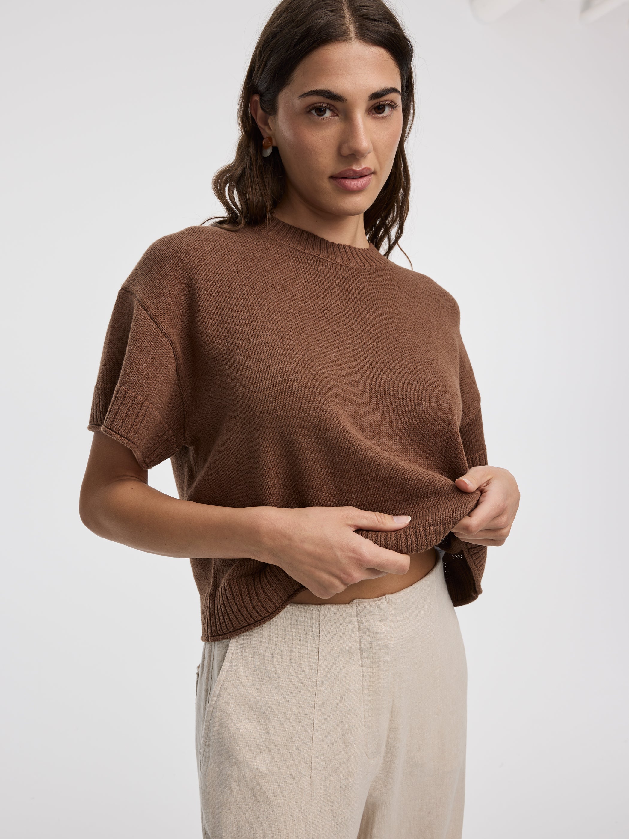 Women's Short-Sleeve Crew-Neck Sweater – Linen Blend | Reitmans