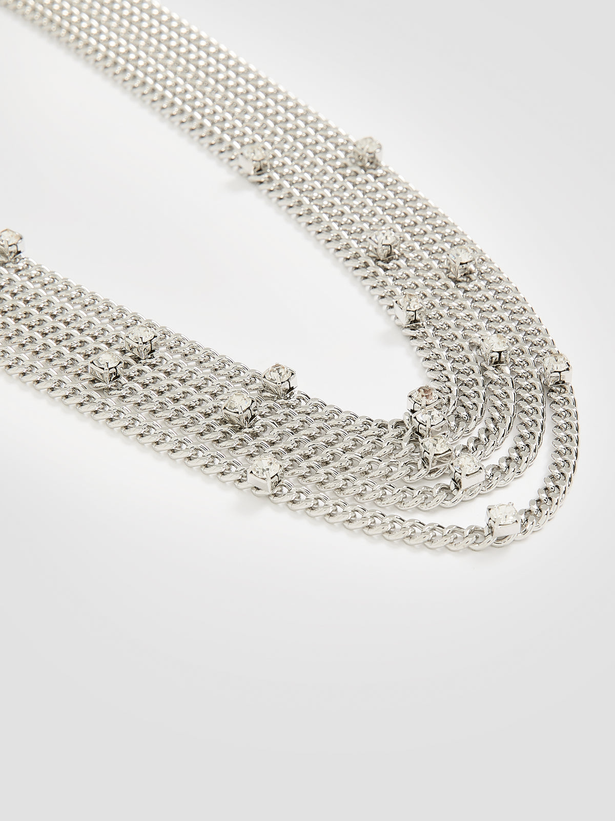 Multilayer Necklace with Rhinestones