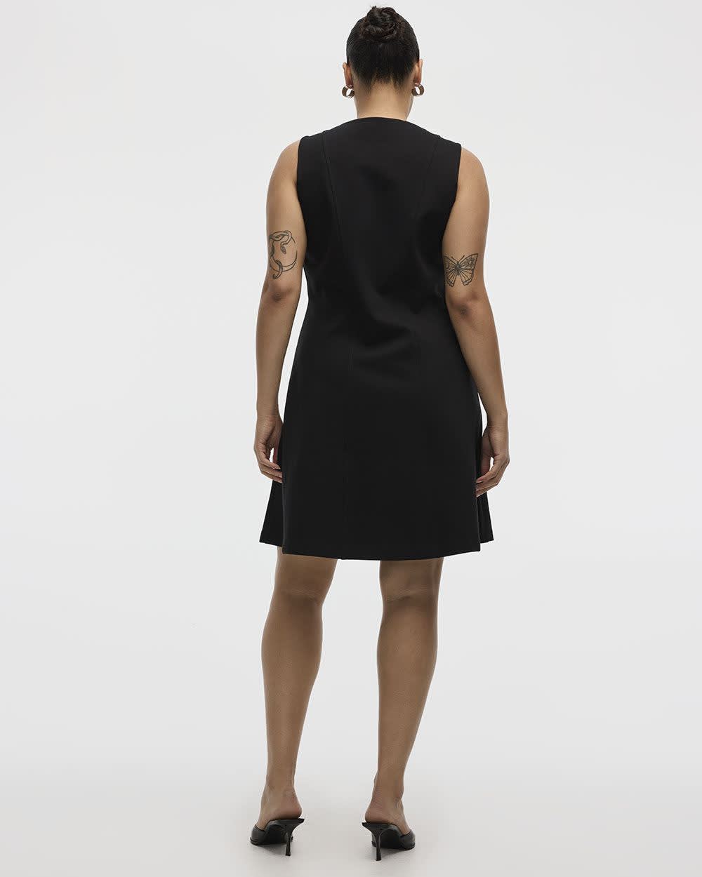 Sleeveless Crew-Neck Fit-and-Flare Dress