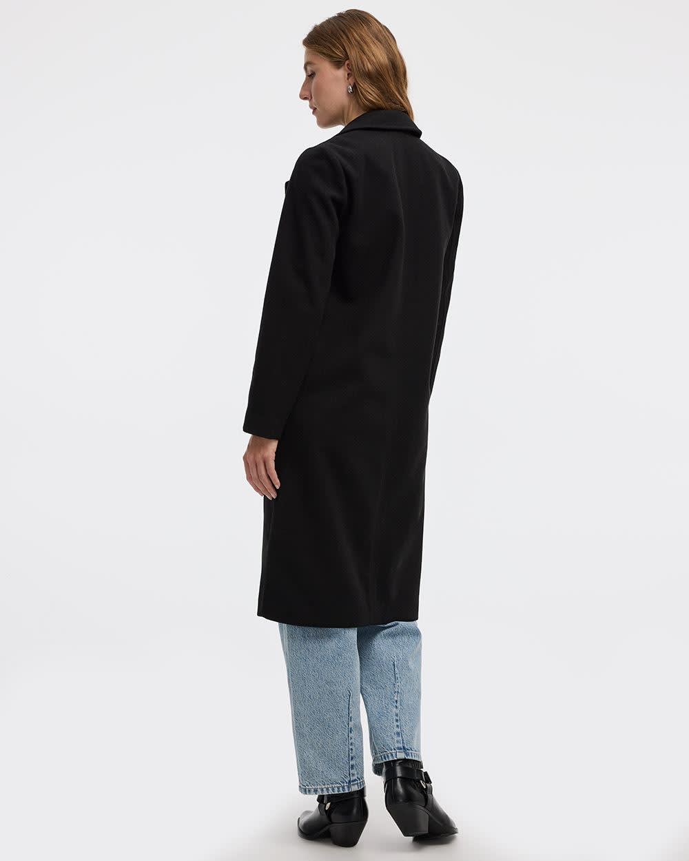 Long Coat with Two-Button Closure
