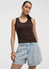 Short à plis en denim