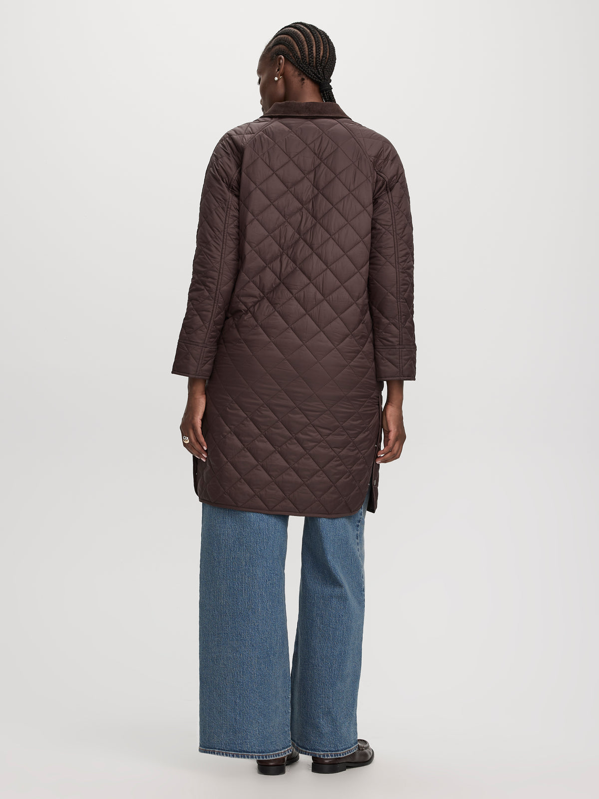 Quilted Jacket with Corduroy Collar