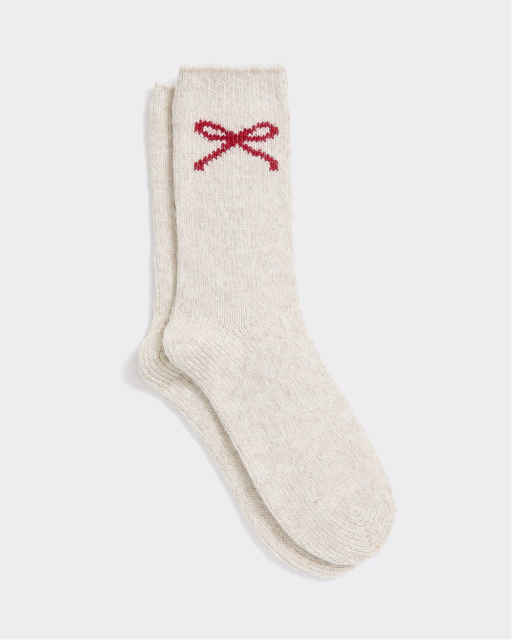 Winter Socks with Bow at Hem