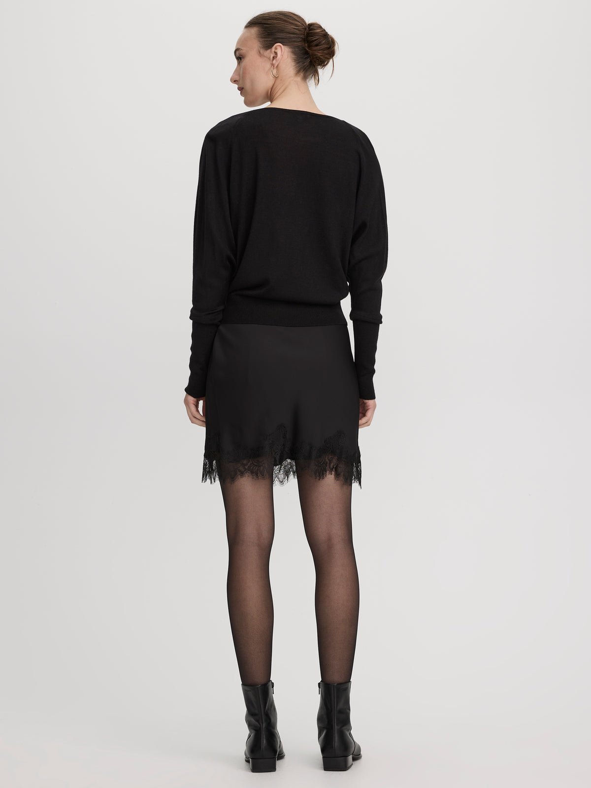 Long-Sleeve Cowl-Neck Loose Sweater