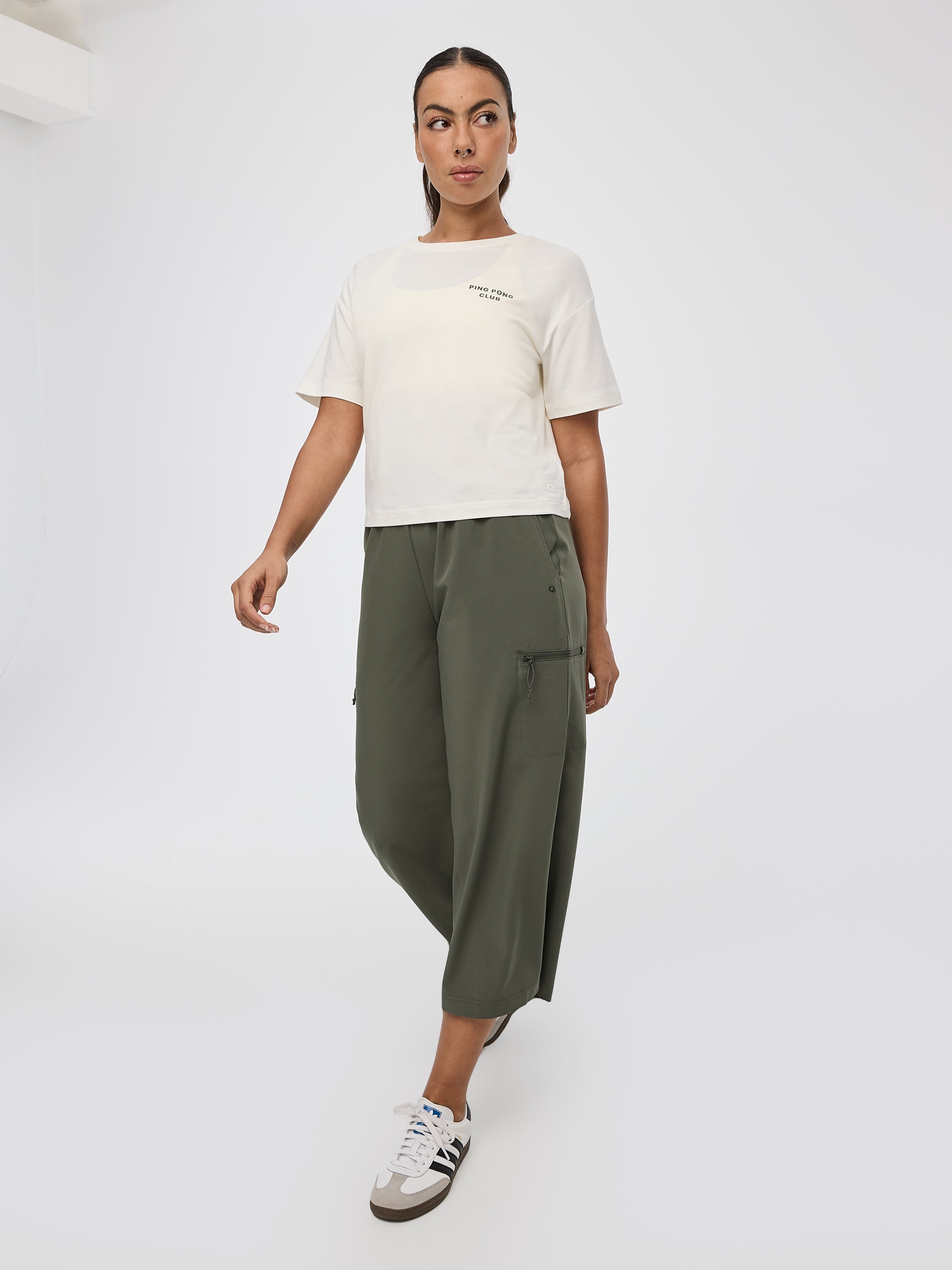 Wide-Leg High-Rise Cropped Pant - Hyba