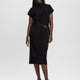 Short-Sleeve Mock-Neck Midi Sweater Dress