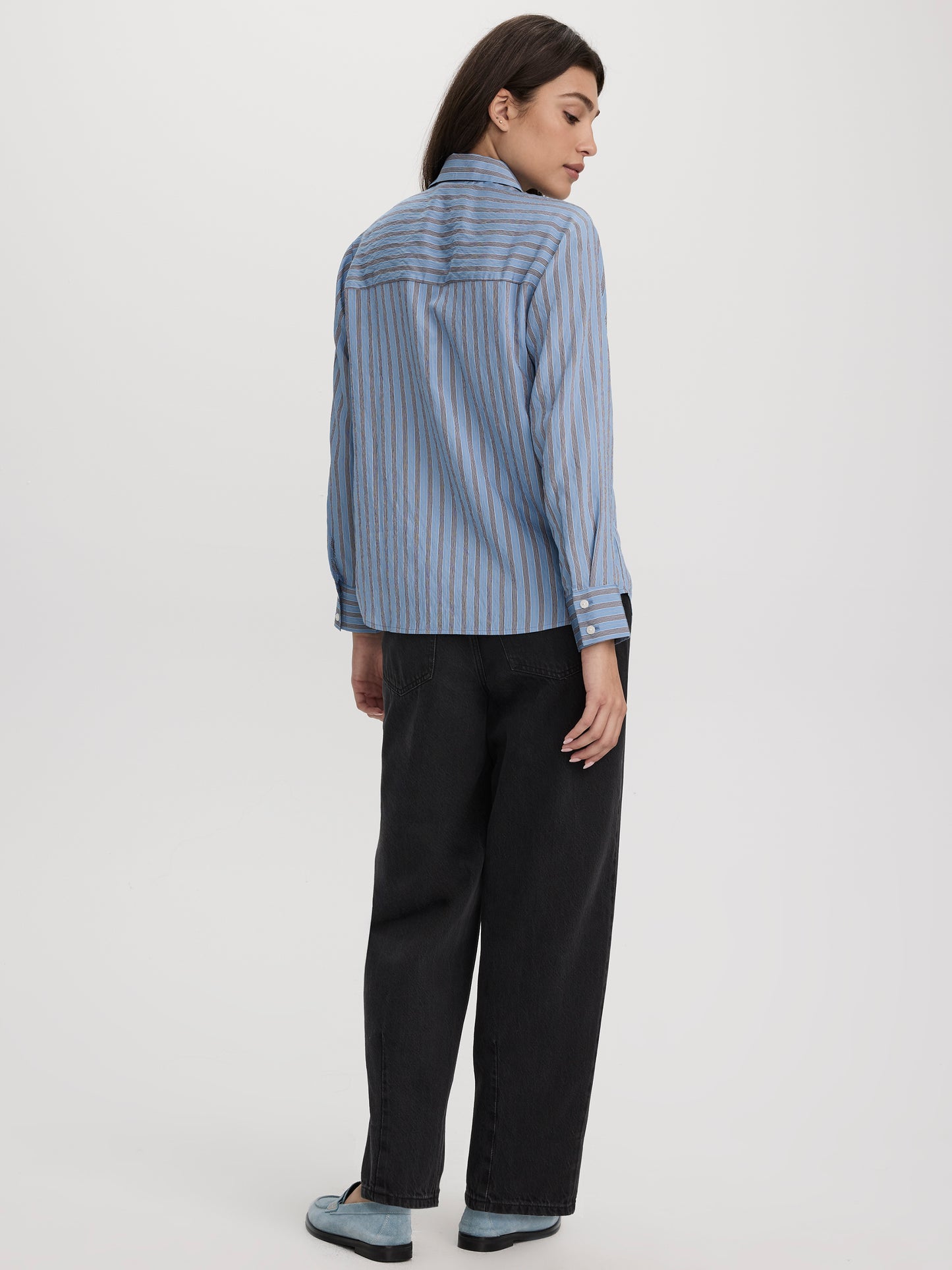 Striped Long-Sleeve Blouse