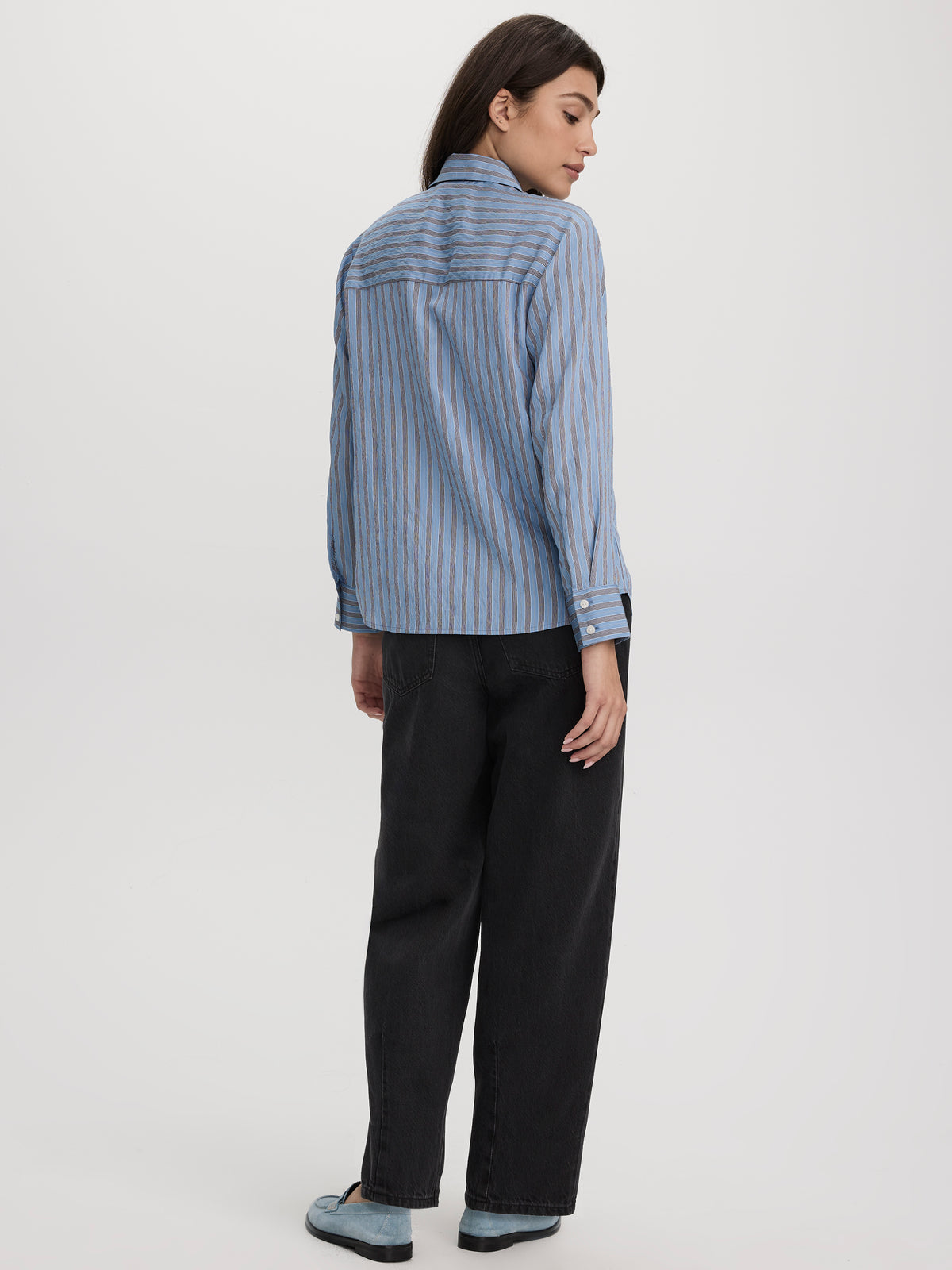 Striped Long-Sleeve Blouse