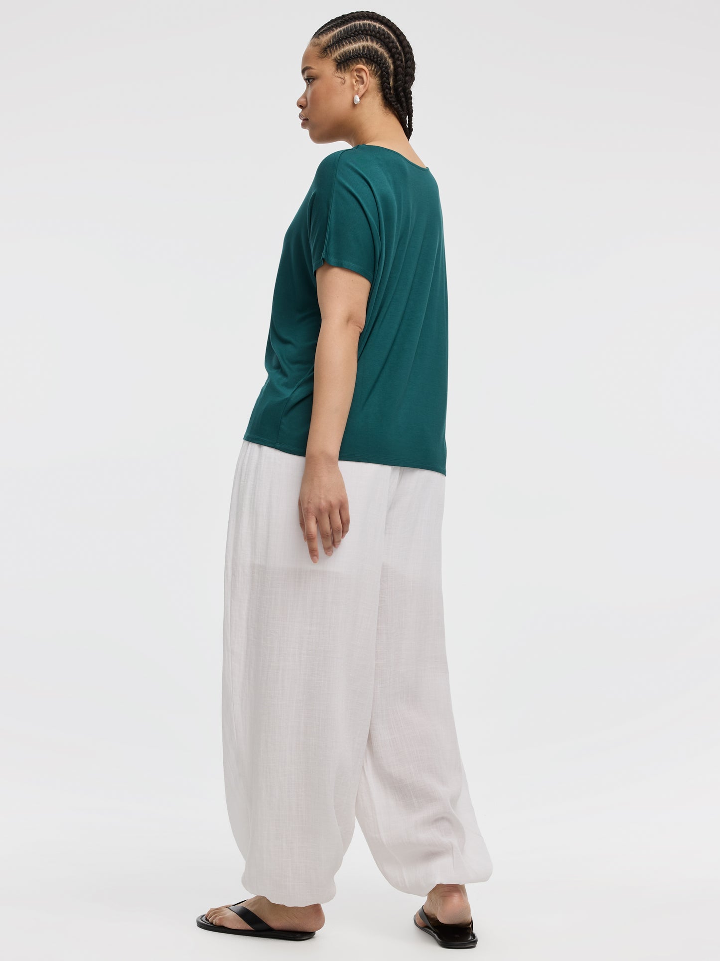 Short-Dolman-Sleeve Boat-Neck T-Shirt