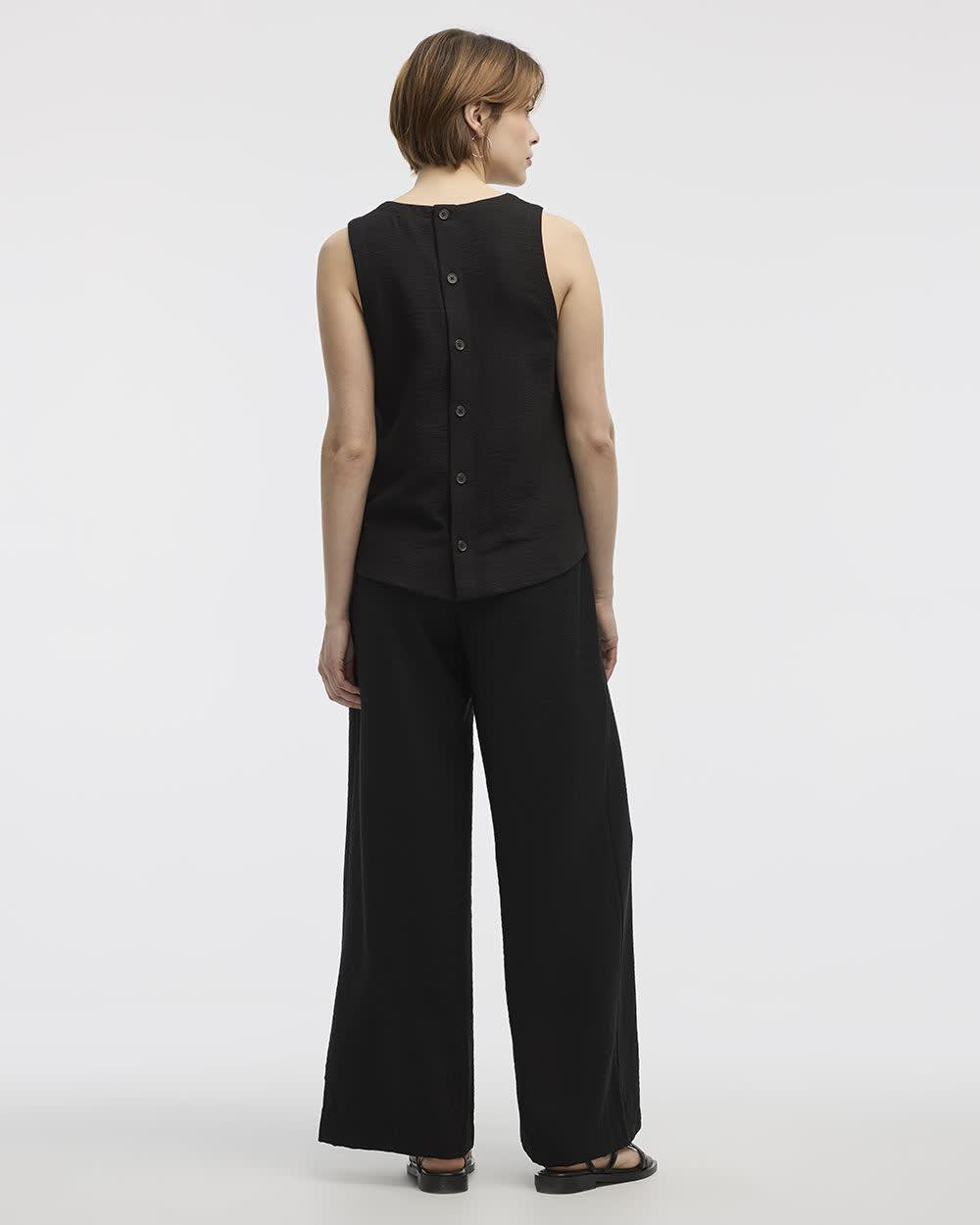 Sleeveless Crew-Neck Blouse