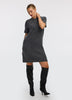 Short-Sleeve Mini Sweater Dress with Rhinestones
