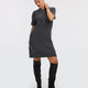 Short-Sleeve Mini Sweater Dress with Rhinestones