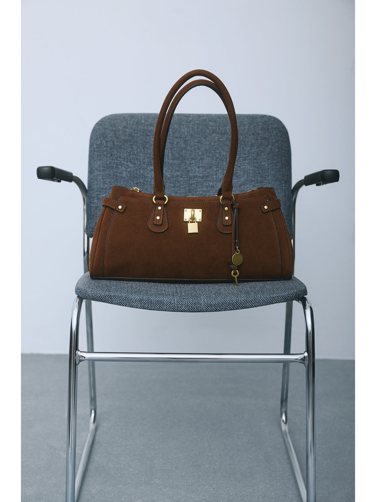 Bowler Satchel Bag with Lock Charm