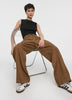 Pull-On High-Rise Linen-Blend Pant
