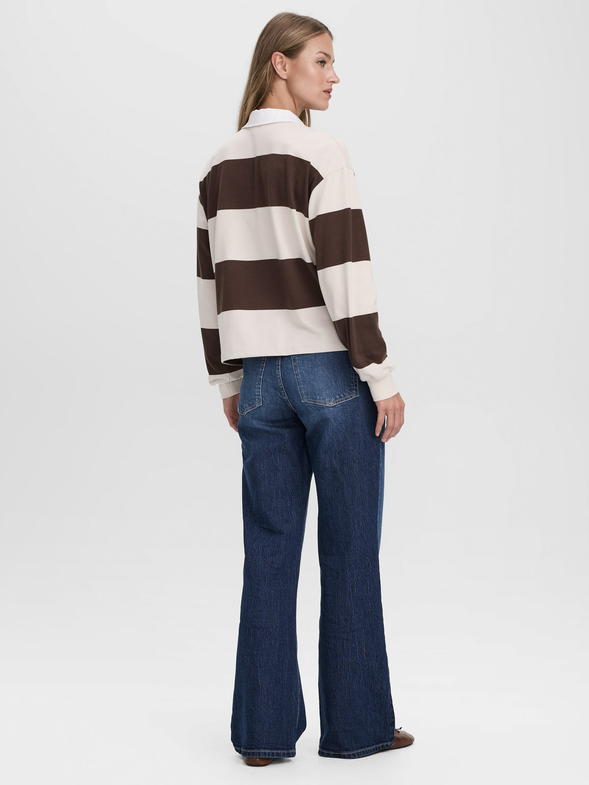 Striped Long-Sleeve Rugby-Style Top
