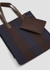 Striped Woven Tote Bag