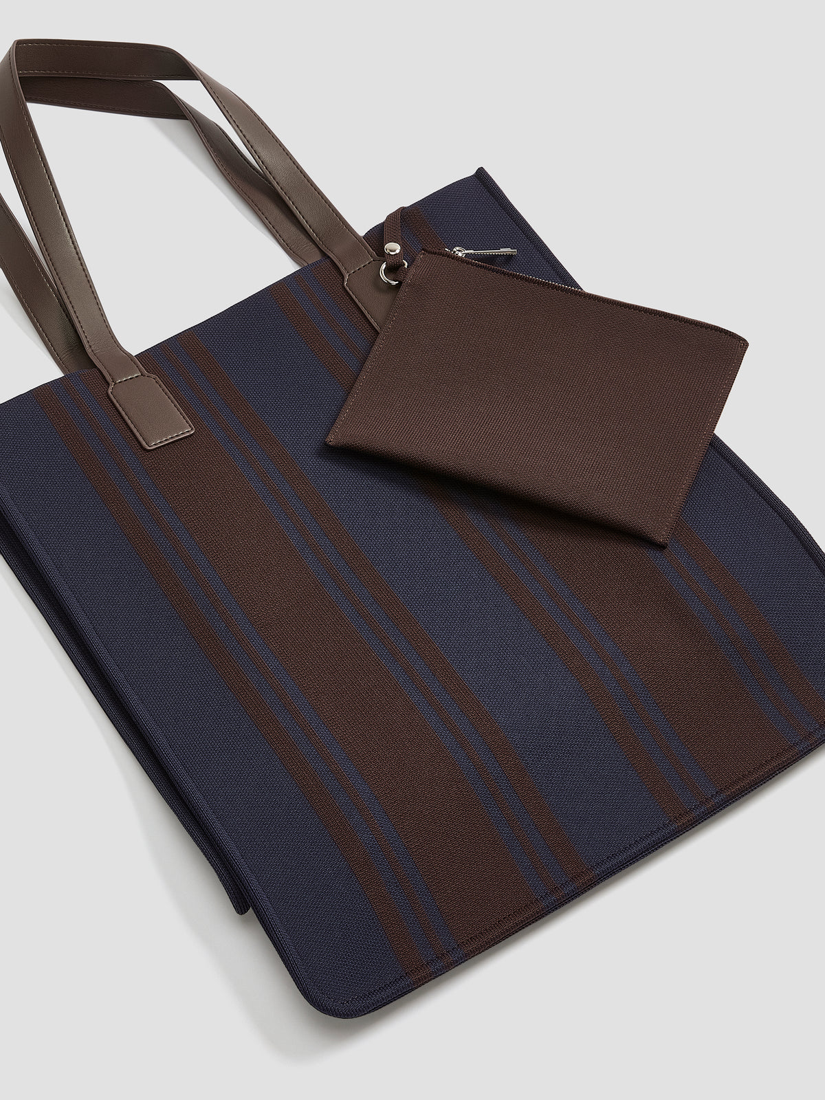 Striped Woven Tote Bag