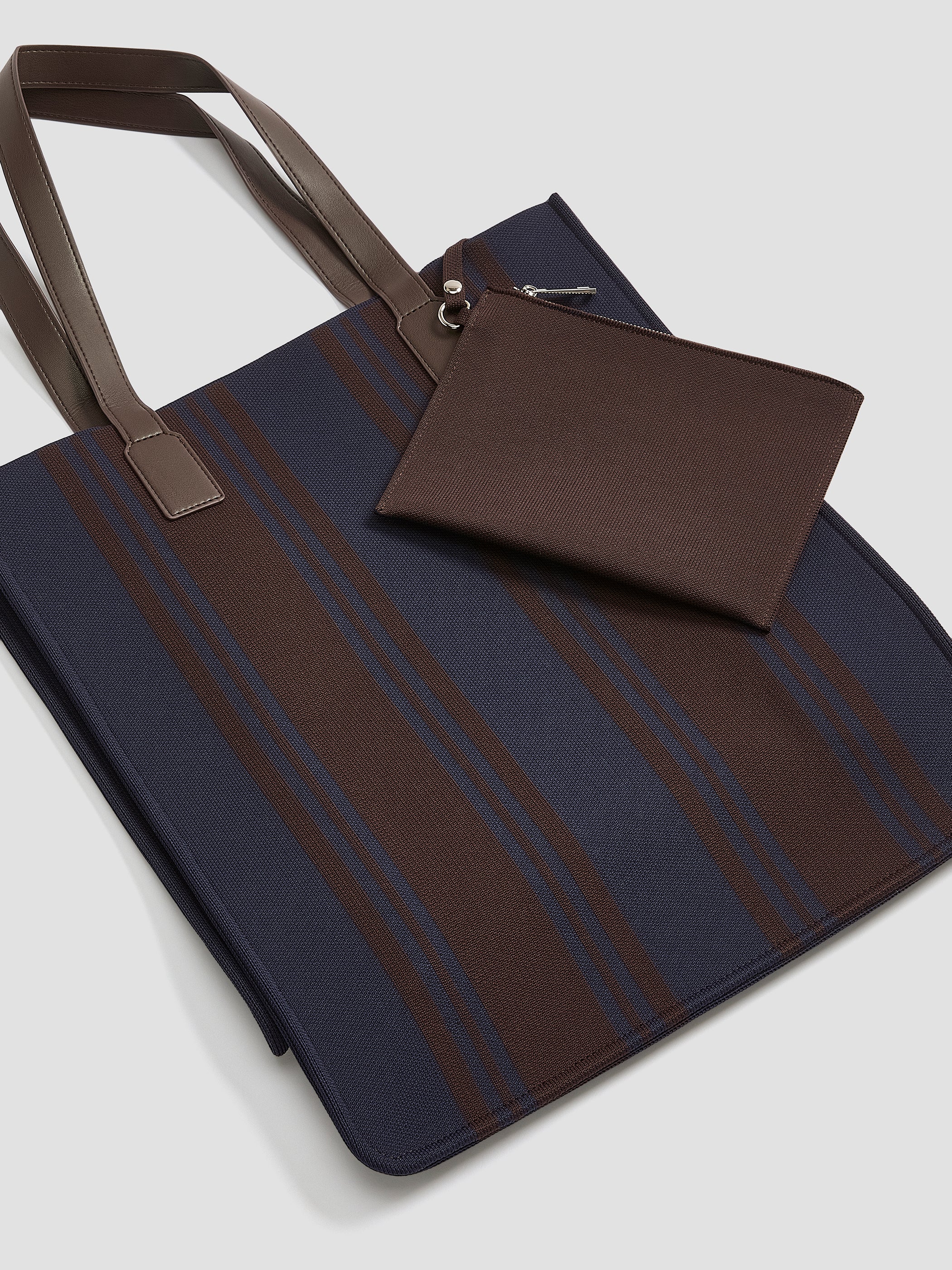 Striped Woven Tote Bag