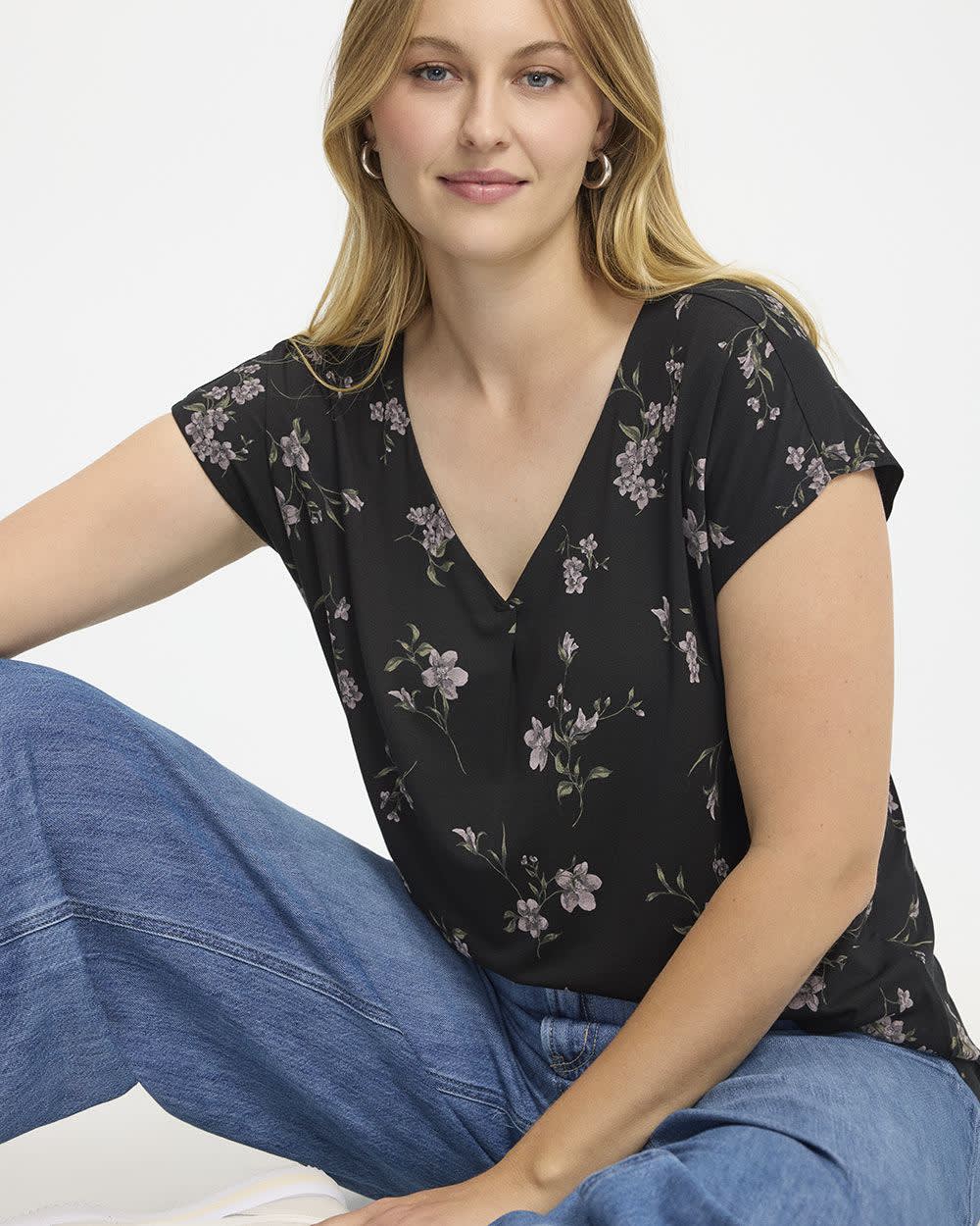 Extended-Sleeve V-Neck Tunic