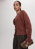 Long-Sleeve Crew-Neck Cable-Stitch Cardigan