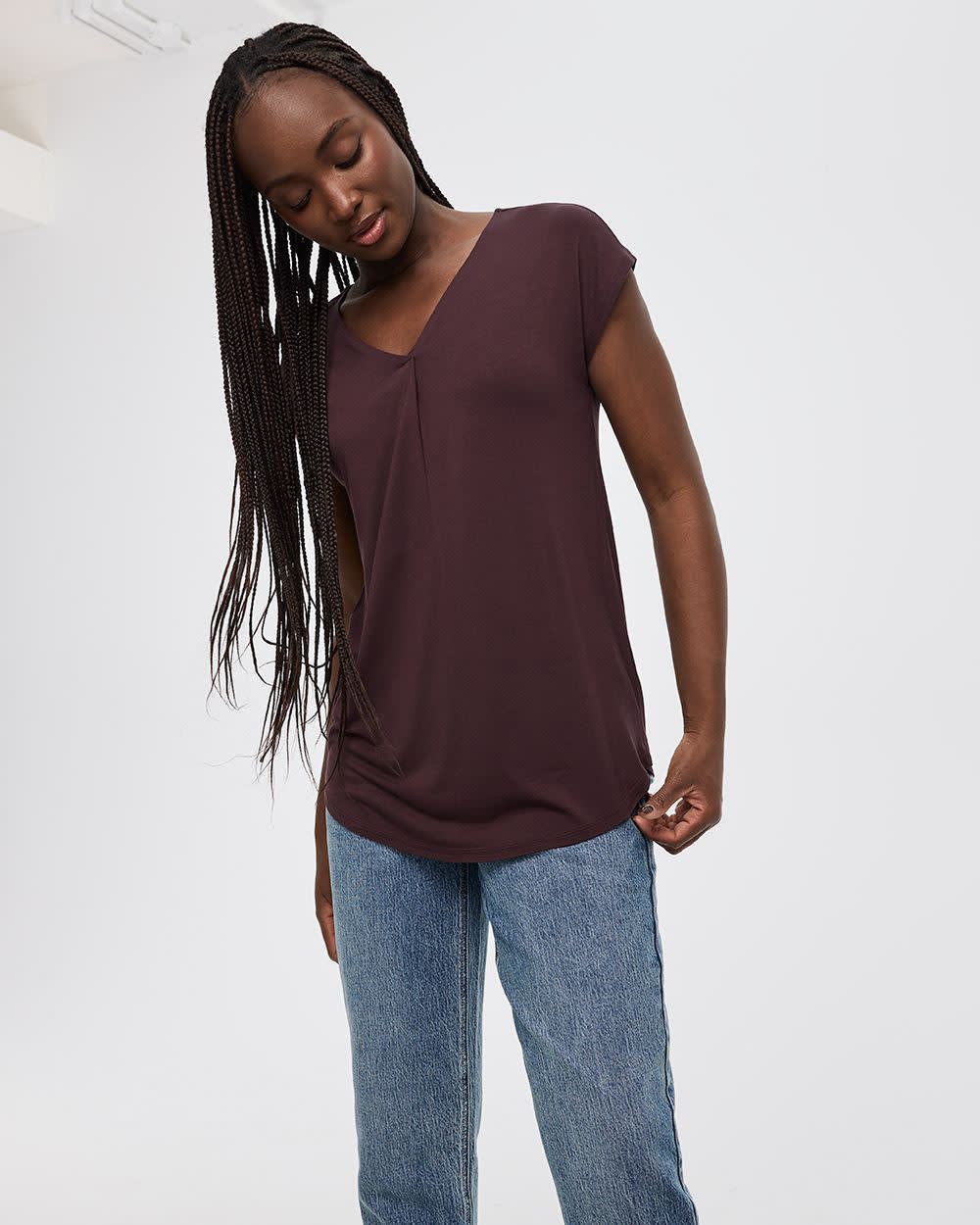 Extended-Sleeve V-Neck Tunic