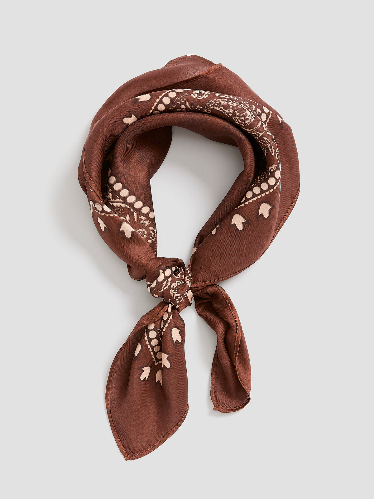 Small Square Scarf with Paisley Pattern