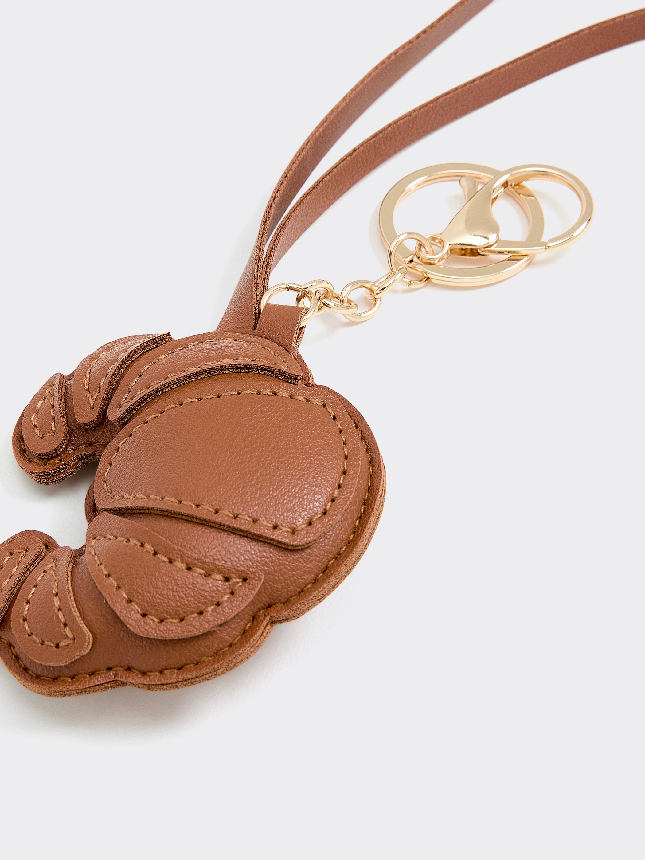 Faux Leather Croissant Bag Charm with Key Ring – Reitmans