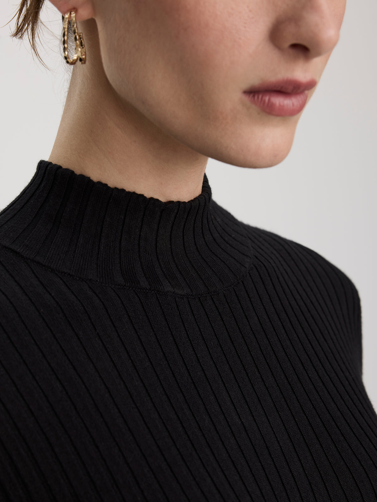 Long-Sleeve Mock-Neck Bodycon Mini Dress