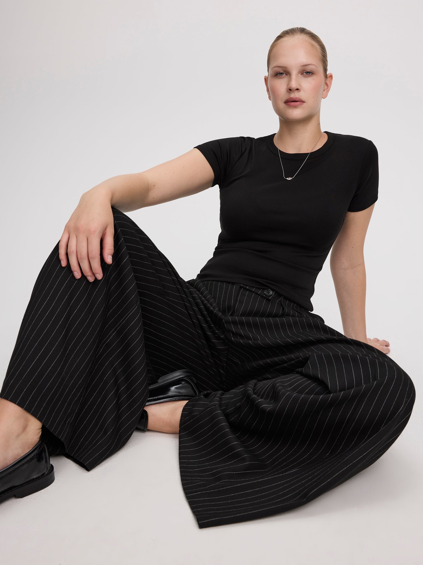 Fitted Crew-Neck Ribbed T-Shirt