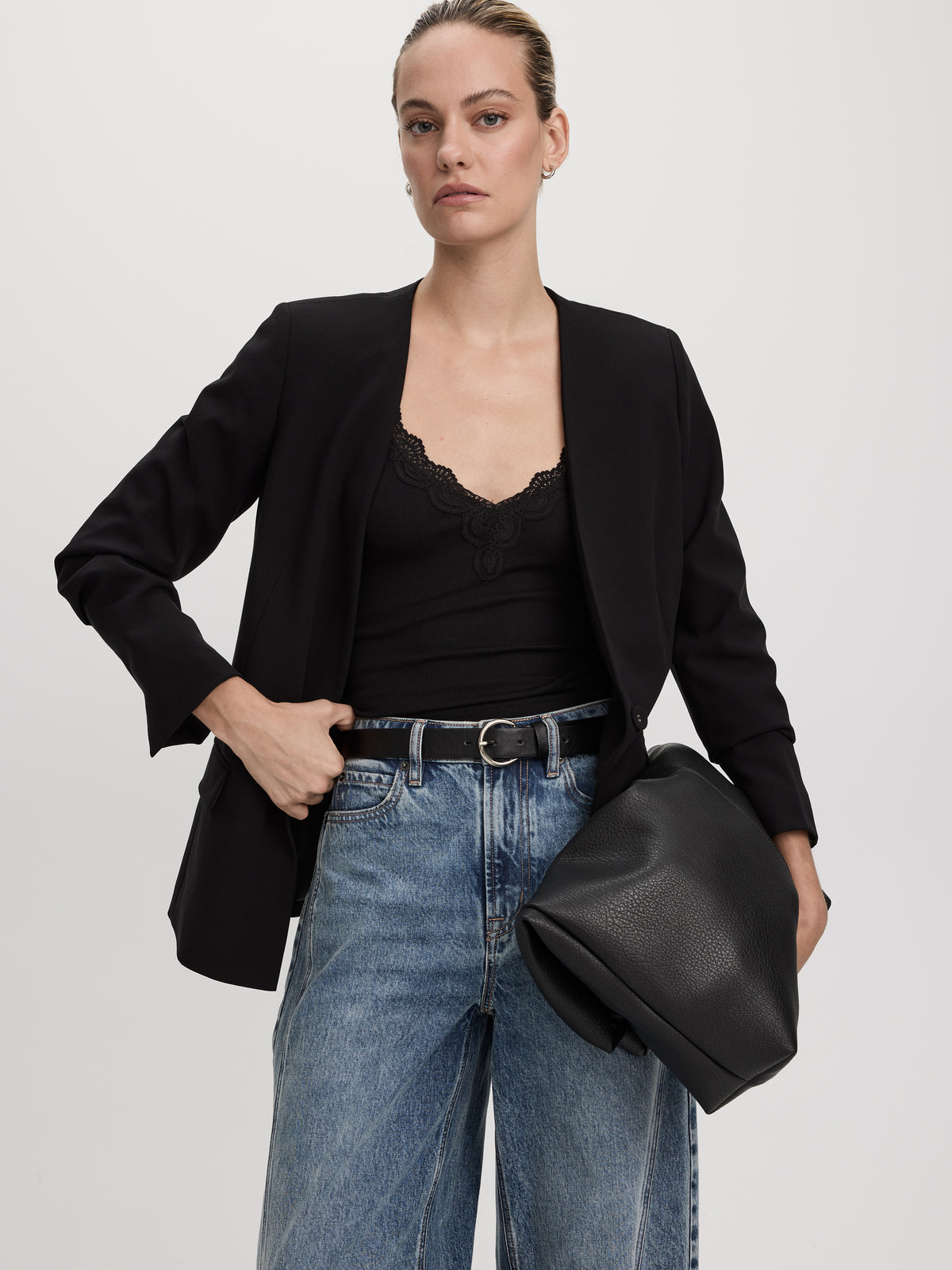 Collarless One-Button Blazer - The Portfolio