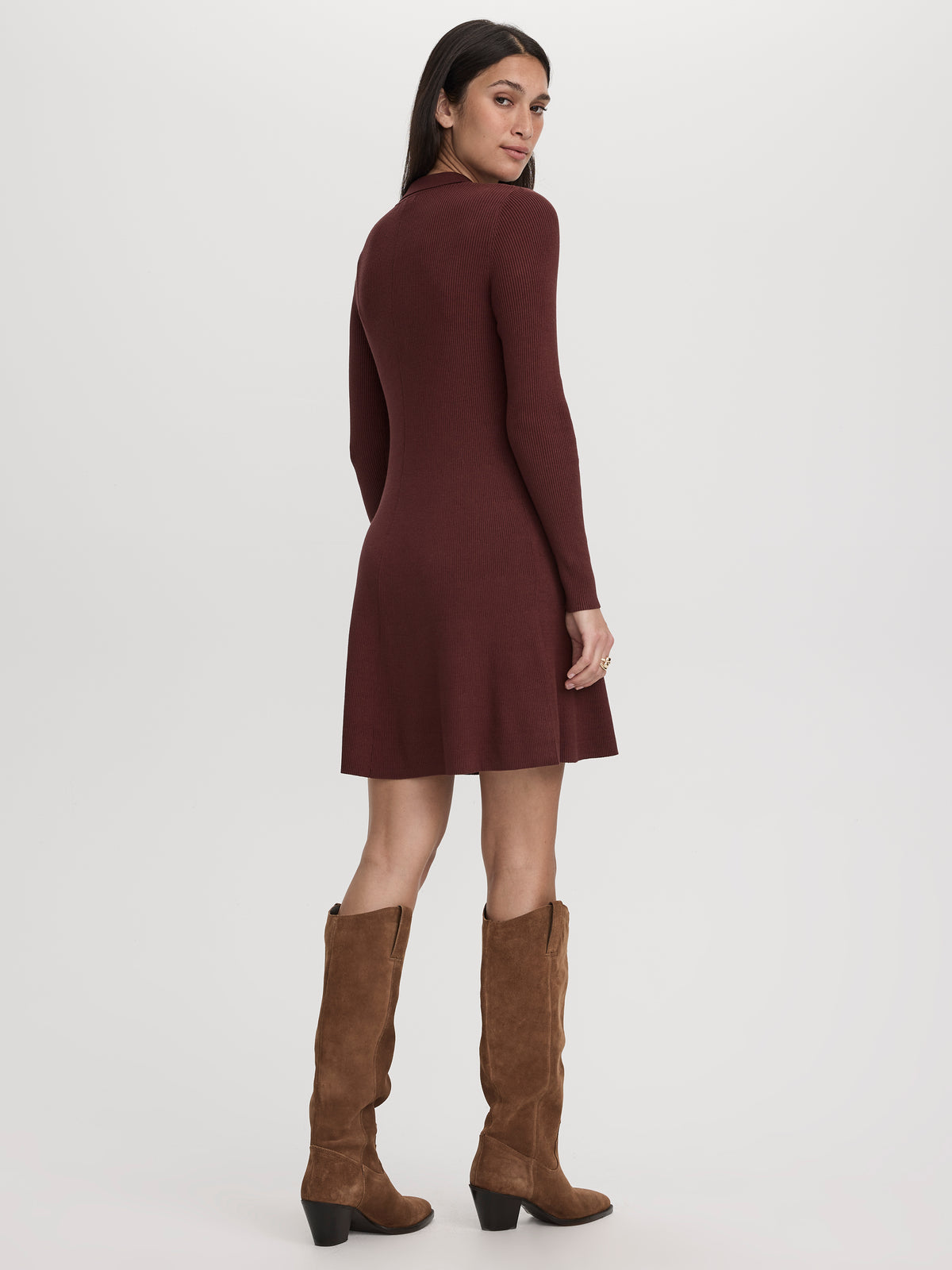 Long-Sleeve Polo Mini Dress