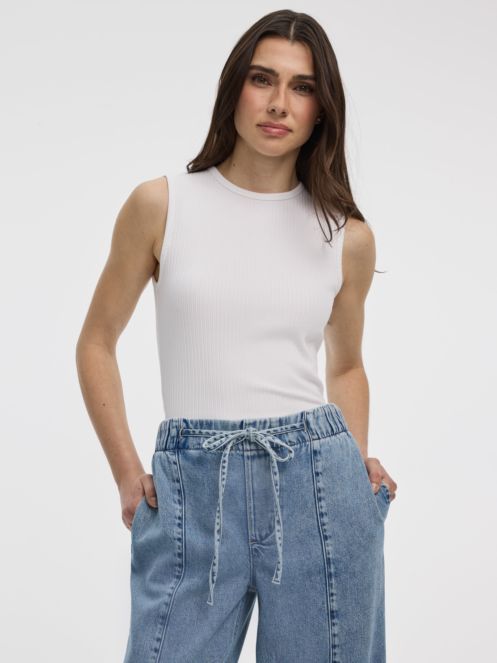 Ribbed Crew-Neck Tank