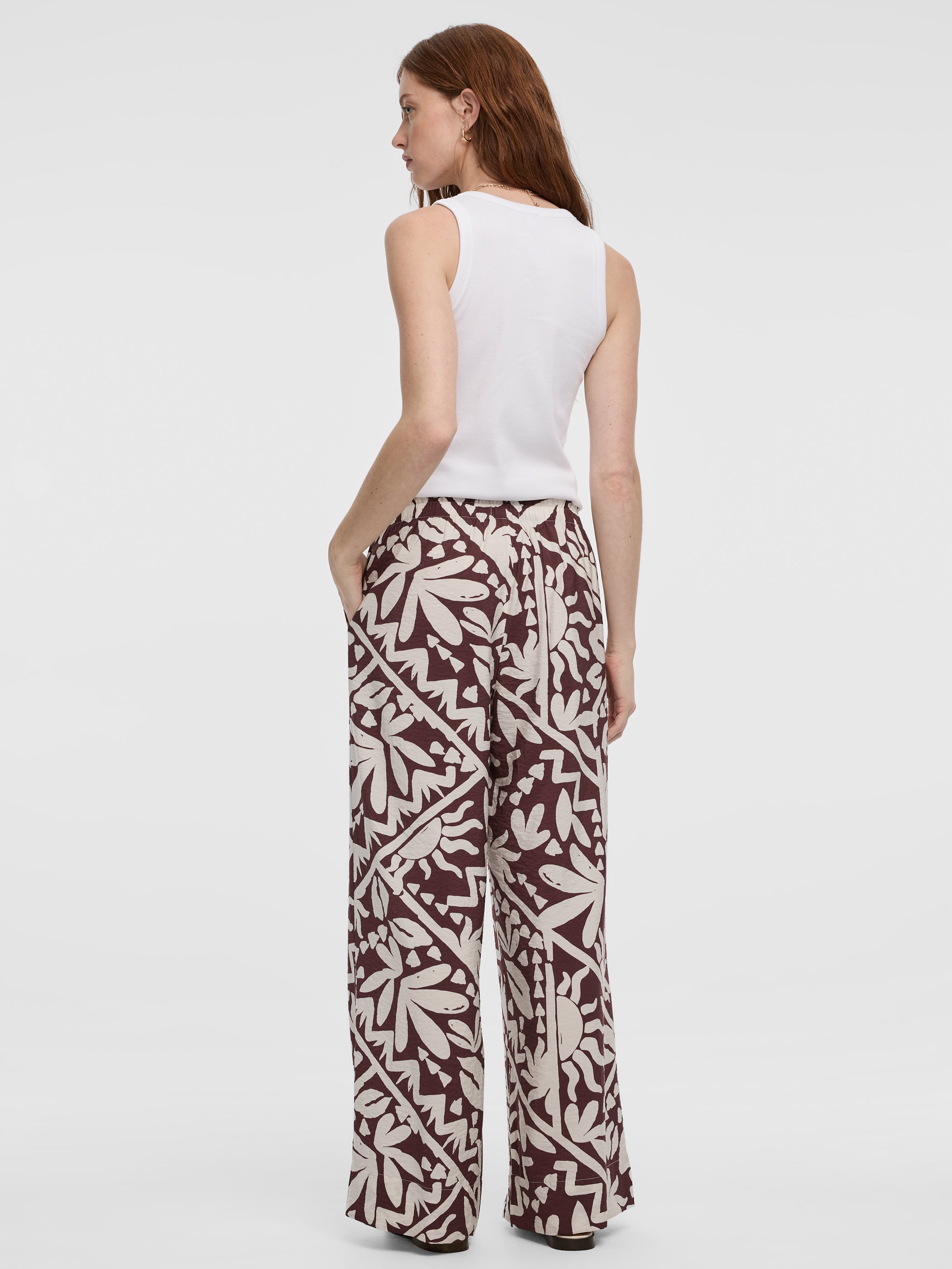 Wide-Leg High-Rise Pull-On Pant