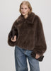Manteau court en fourrure synthétique