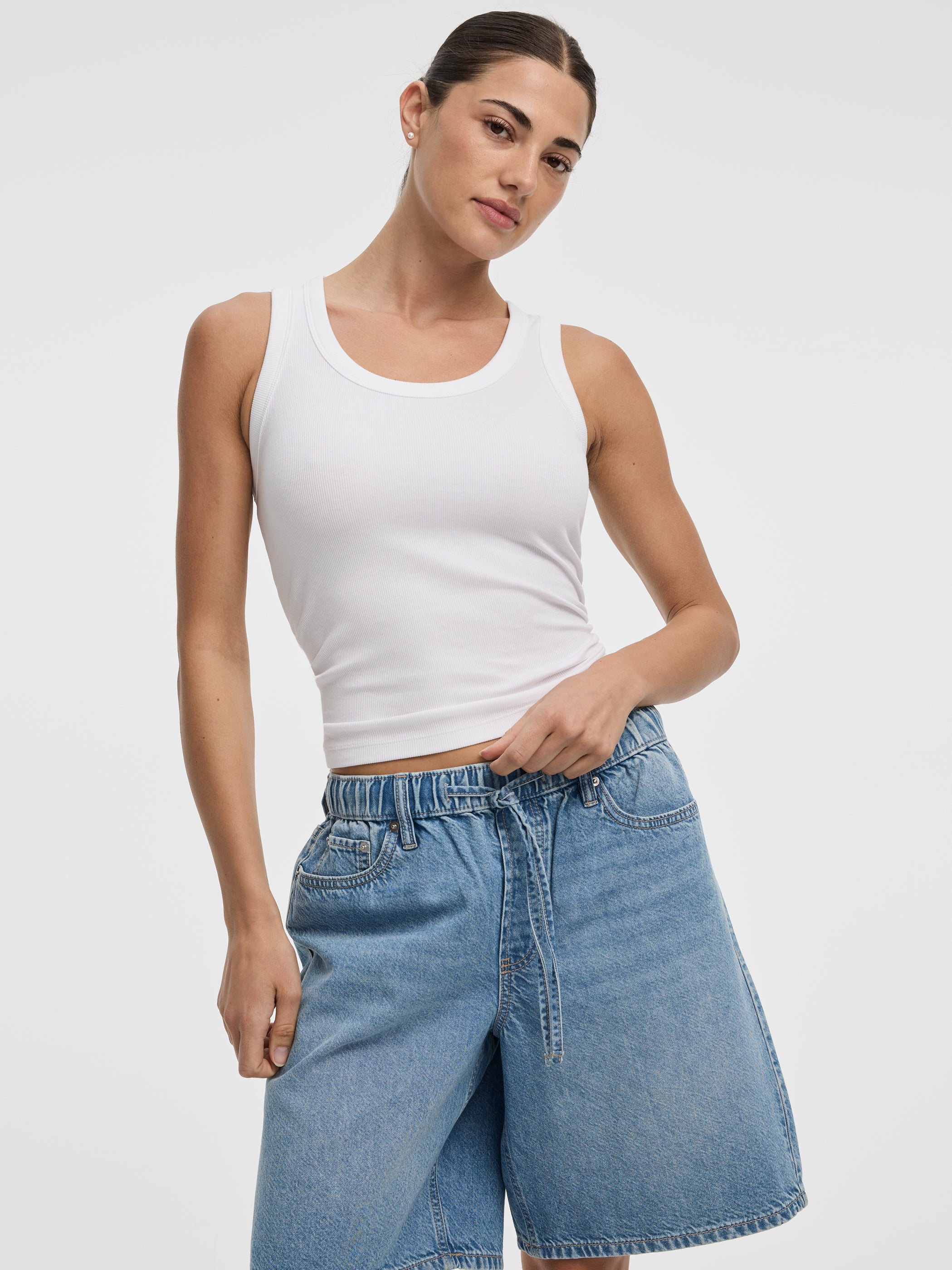 Scoop-Neck Ribbed Tank