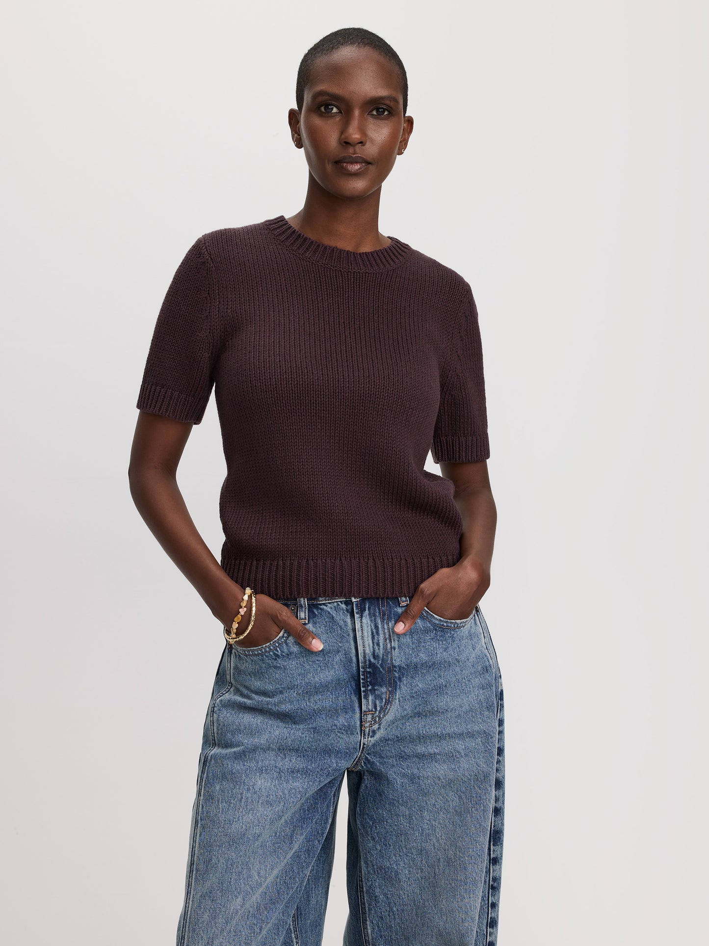Short-Sleeve Crew-Neck Pullover