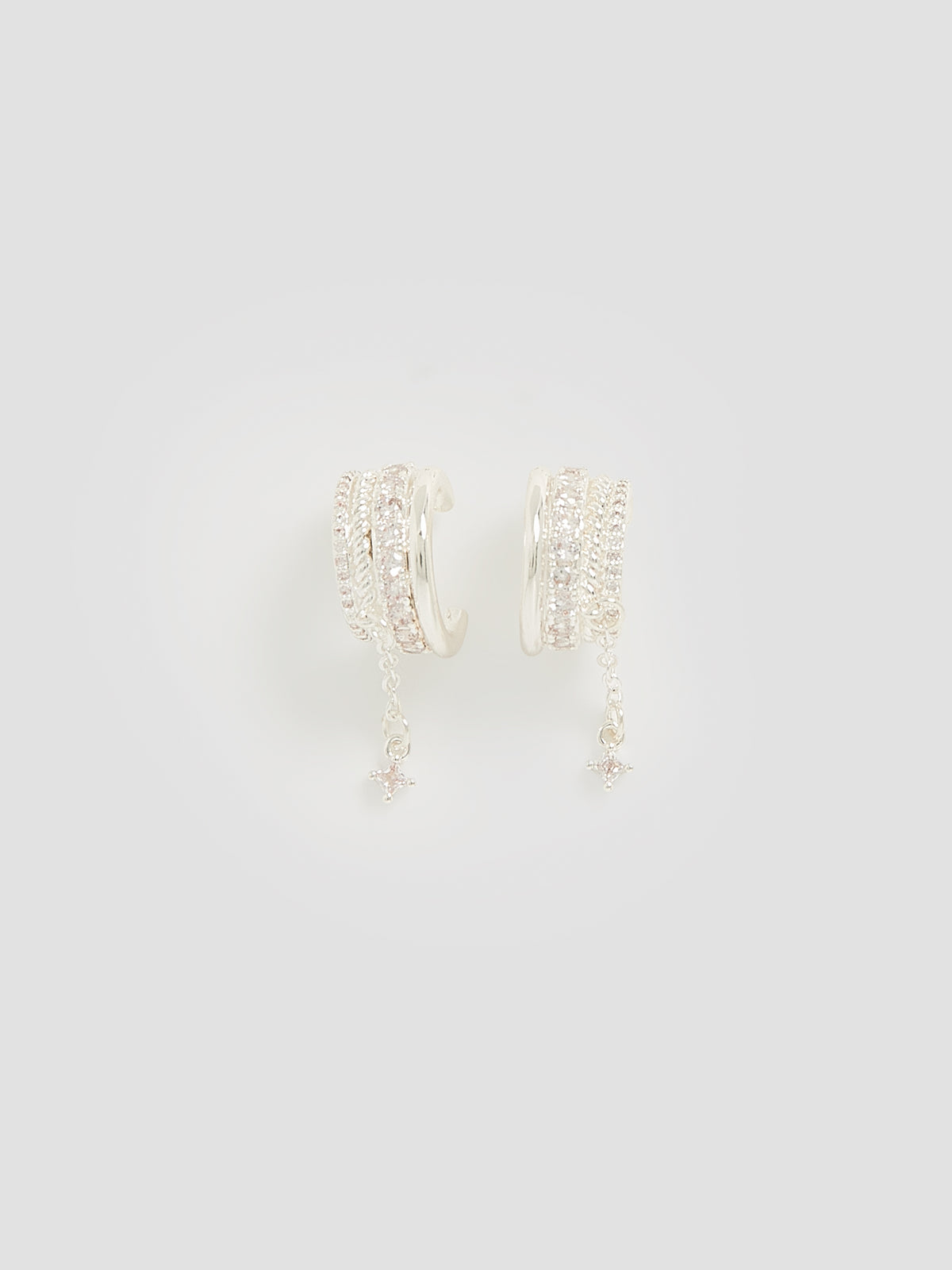 Rhinestone Encrusted Cuff Earrings