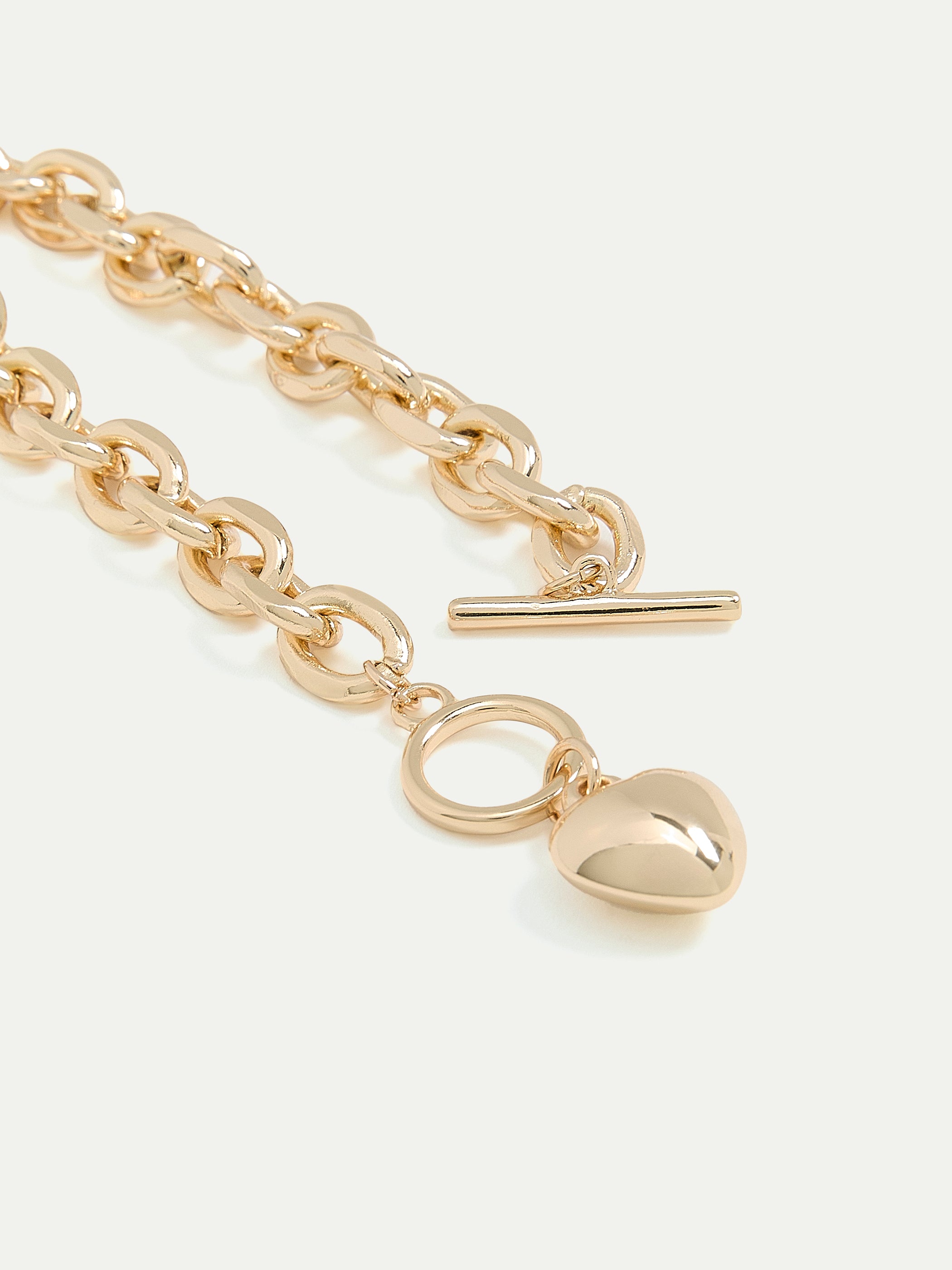 Cable-Chain Bracelet with Bubble Heart Charm