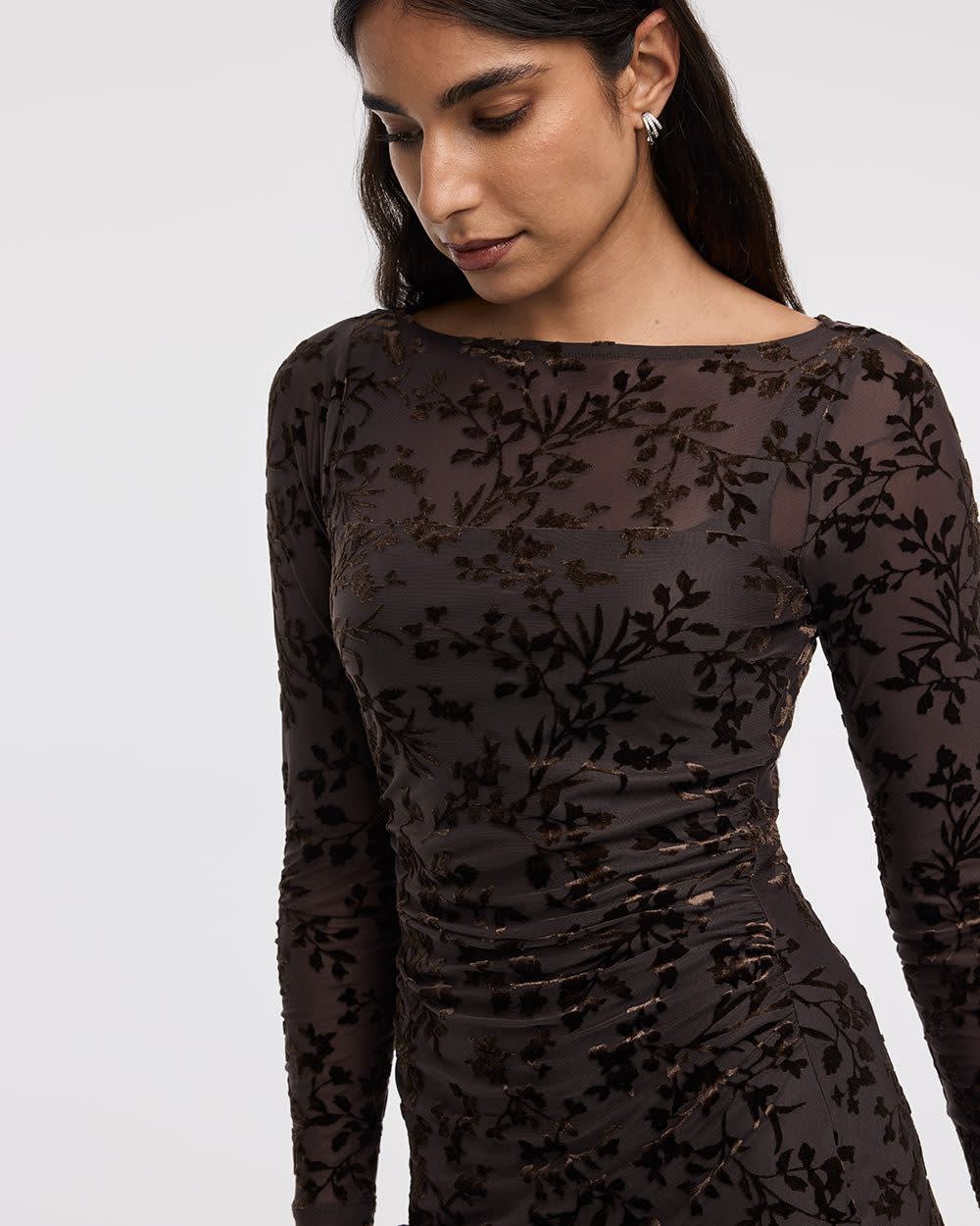 Long-Sleeve Bodycon Mini Dress