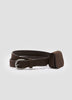 Skinny Faux-Suede Belt with Utility Pocket