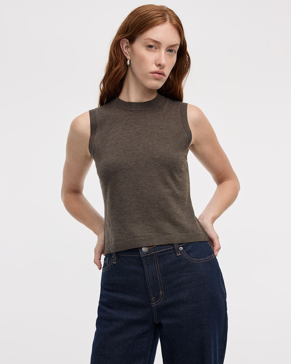 Haut sans manches à col rond