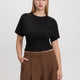 Short-Sleeve Crew-Neck Tee with Shirred Sides