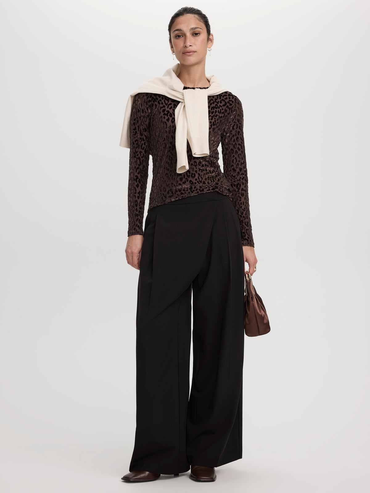 Wide-Leg Wrap-Waist Pant