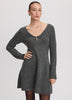 Long-Sleeve V-Neck Mini Dress