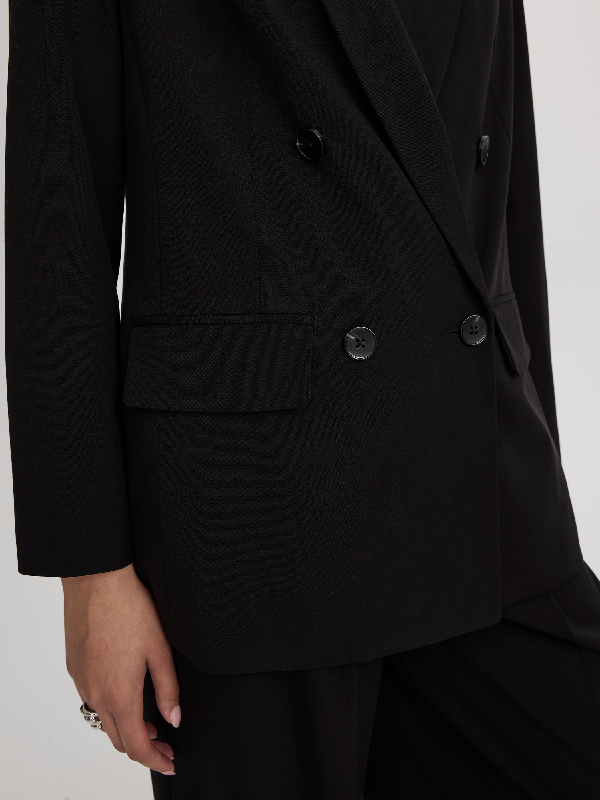 Black Double-Breasted Blazer - The Timeless