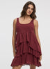 Sleeveless Scoop-Neck Tiered Dress