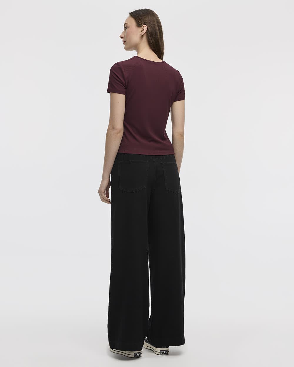 Ribbed Henley T-Shirt