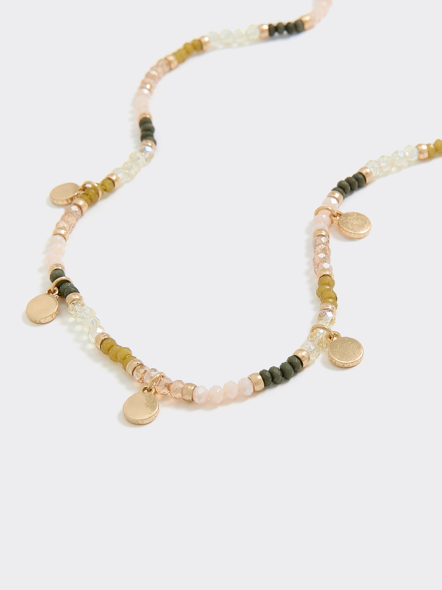 Short Beaded Necklace with Coin Pendants